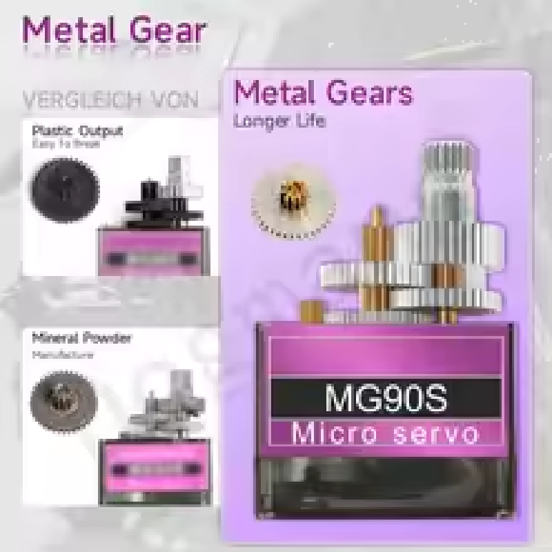 محرك سيرفو معدني MG90S بوزن 9  - مراجعة Servo Motor Sg90 وسعره