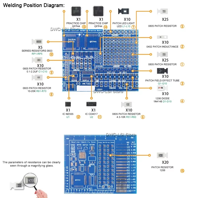 02 مكونات التصحيح مجموعة لوحة  - مراجعة Diy Electronics Workbench وسعره