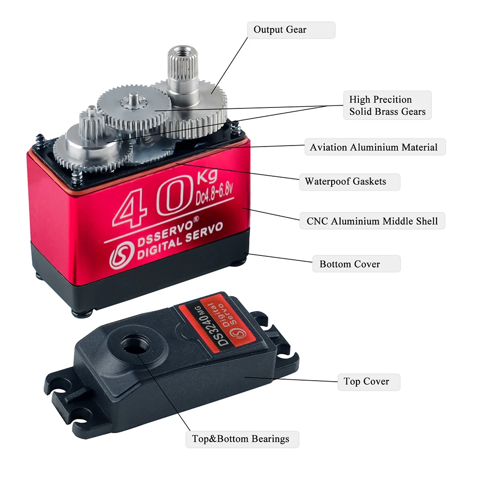 40 كجم Dsservo DS3240 عزم دورا - مراجعة Servo Motor Sg90 وسعره