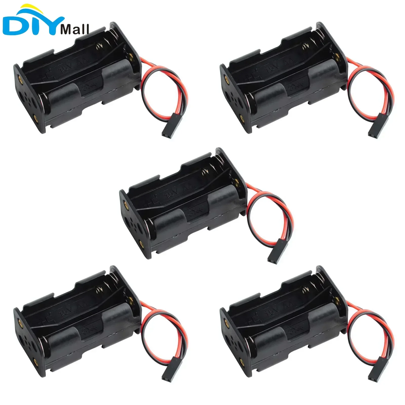 5 قطع حامل بطاريات AA مع موصل  - مراجعة Diy Electronics Holder وسعره